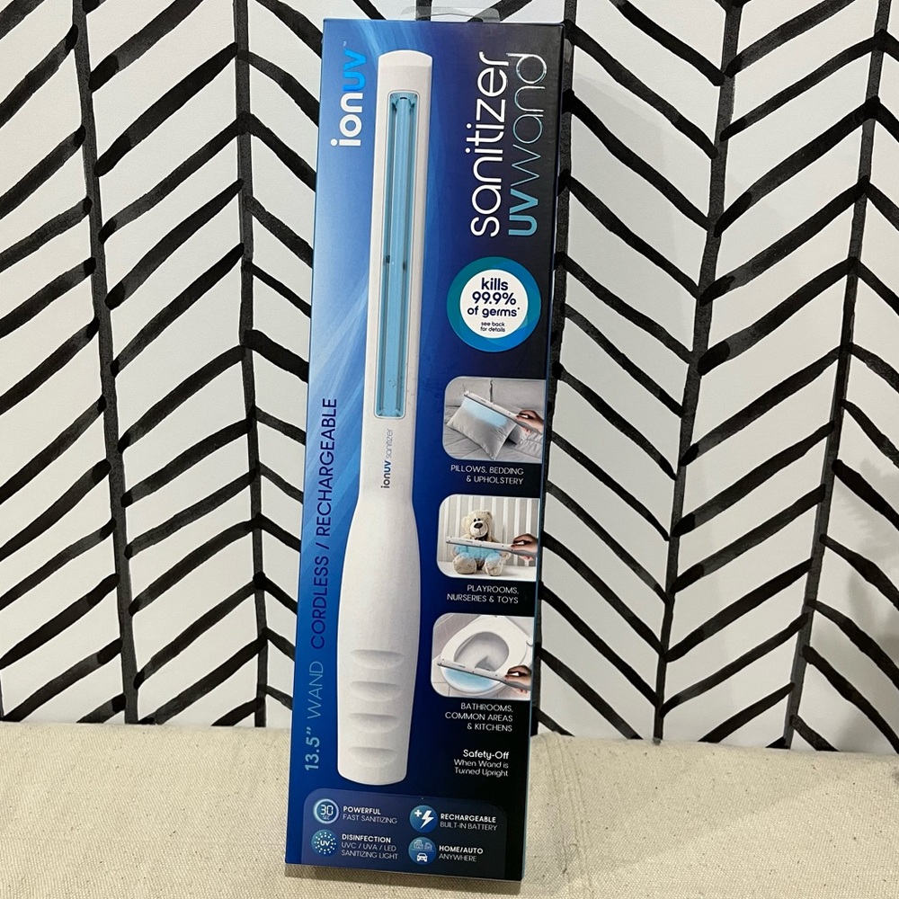 Ion UV Handheld Sanitizer Wand, Kills Germs, Cordless Rechargeable